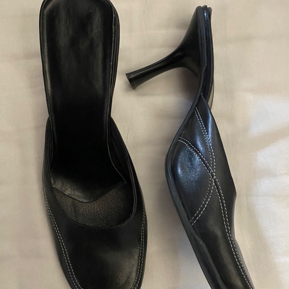 Black Leather Mules - Picture 2 of 3